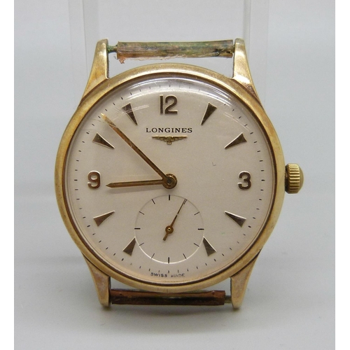 1062 - A 9ct gold cased Longines wristwatch, 32mm case