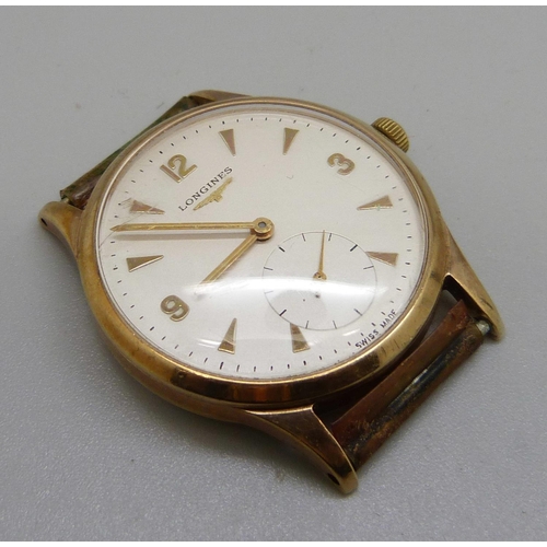 1062 - A 9ct gold cased Longines wristwatch, 32mm case