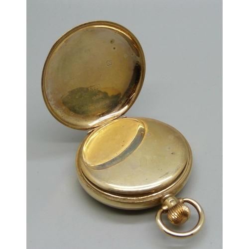 1091 - A 9ct gold cased Vertex pocket watch, total weight 82.1g with 9ct gold inner cover, 47mm