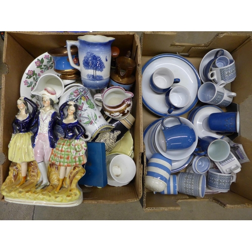 1127 - Two boxes of mixed china including Denby and Portmeirion **PLEASE NOTE THIS LOT IS NOT ELIGIBLE FOR ... 