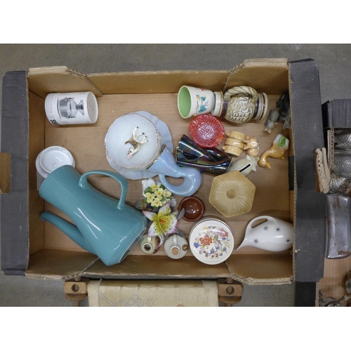 1139 - Two boxes of assorted items including mixed china, metalware and decorative items **PLEASE NOTE THIS... 