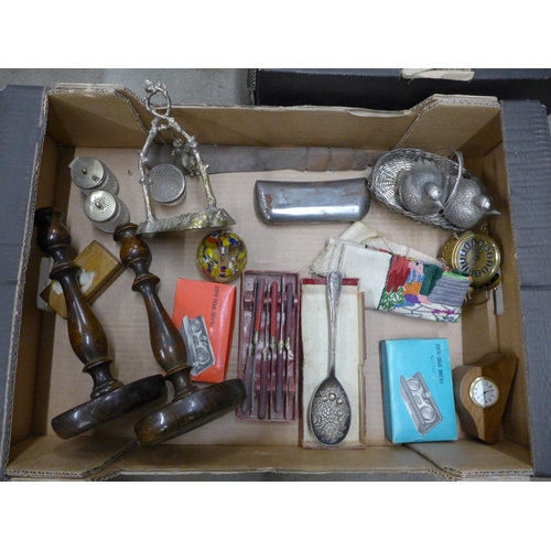 1139 - Two boxes of assorted items including mixed china, metalware and decorative items **PLEASE NOTE THIS... 