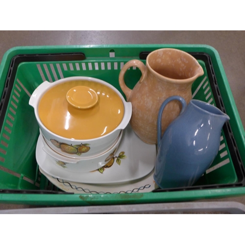 1144 - Two boxes of assorted ceramic and stoneware items **PLEASE NOTE THIS LOT IS NOT ELIGIBLE FOR POSTING... 