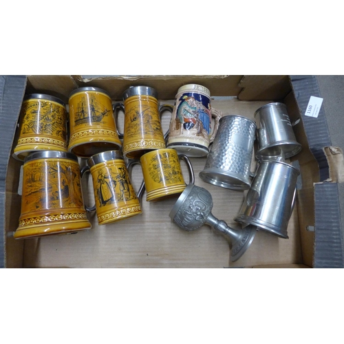 1160 - A collection of pewter and ceramic tankards **PLEASE NOTE THIS LOT IS NOT ELIGIBLE FOR POSTING AND P... 