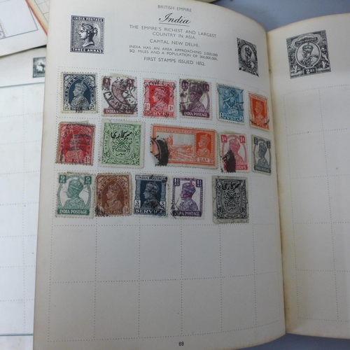 656 - Three stamp albums and one part stamp album