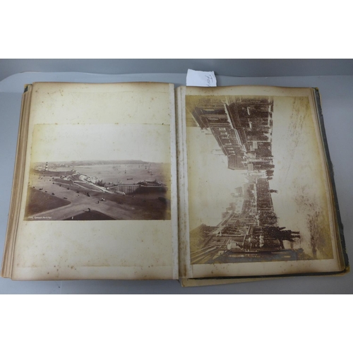 659 - A album of photographs, Llandudno promenade, Forth bridge, Eastbourne, Europe, etc.