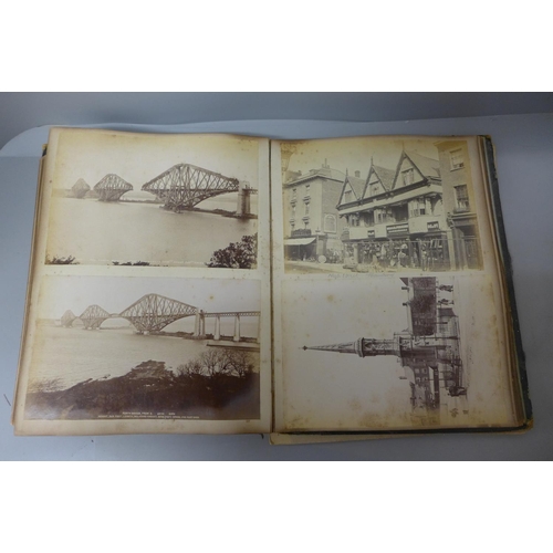 659 - A album of photographs, Llandudno promenade, Forth bridge, Eastbourne, Europe, etc.