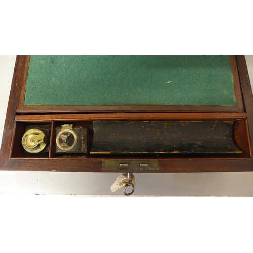 667 - A brass bound mahogany writing box, 33cm wide