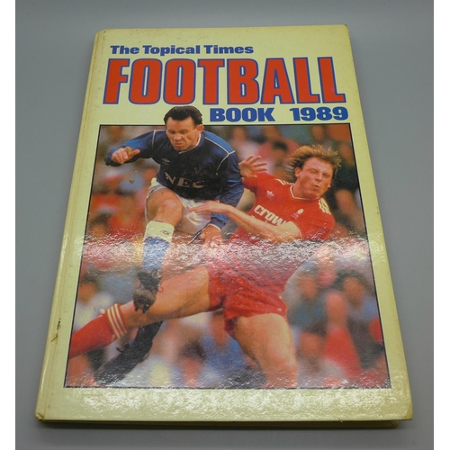 669 - Football; A copy of the Topical Times football book 1989 containing several signatures from former f... 