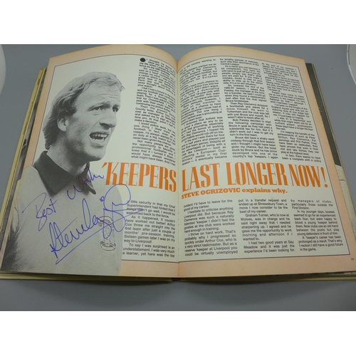 669 - Football; A copy of the Topical Times football book 1989 containing several signatures from former f... 