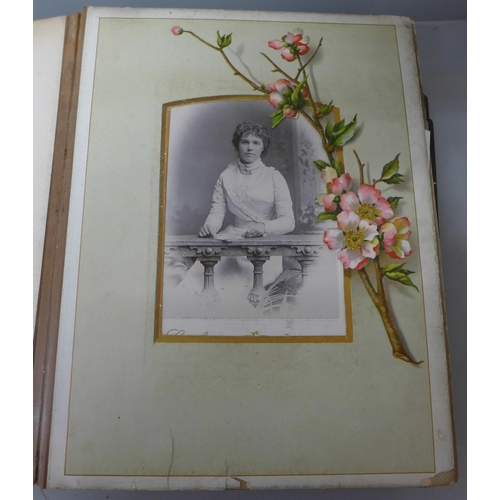 673 - A carte-de-visite album, a/f, containing some cards