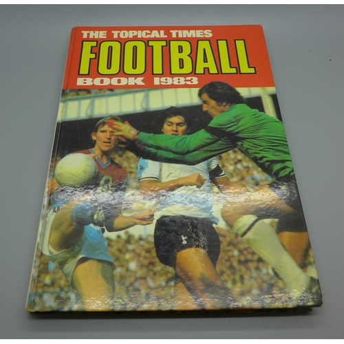 682 - Football; a copy of the Topical Times football book 1983 containing several signatures from former f... 