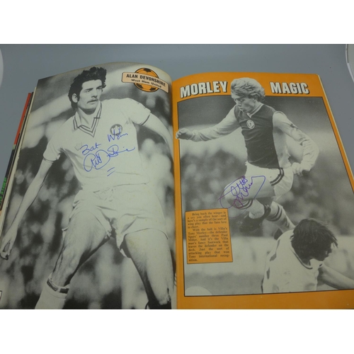 682 - Football; a copy of the Topical Times football book 1983 containing several signatures from former f... 