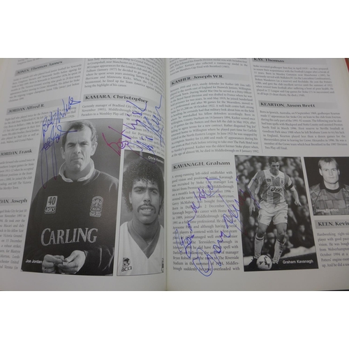 683 - Football; a copy of A-Z of Stoke City containing over 80 signatures from former players including Pe... 