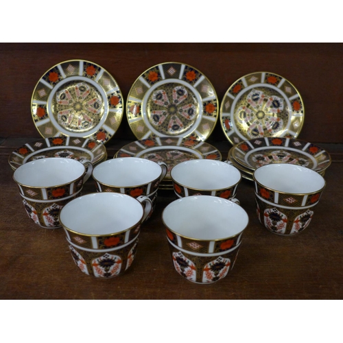 688 - Royal Crown Derby tea ware, six cups, saucers and side plate (18)  **PLEASE NOTE THIS LOT IS NOT ELI... 