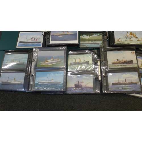 701 - Eight albums of maritime postcards