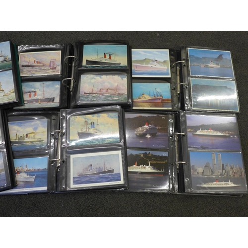 701 - Eight albums of maritime postcards