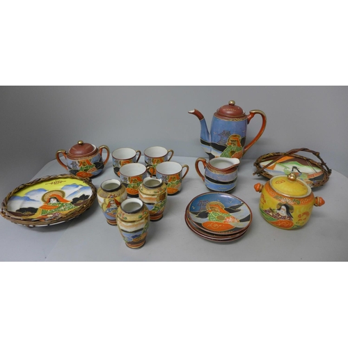 707 - A collection of Japanese Satsuma china   **PLEASE NOTE THIS LOT IS NOT ELIGIBLE FOR POSTING AND PACK... 