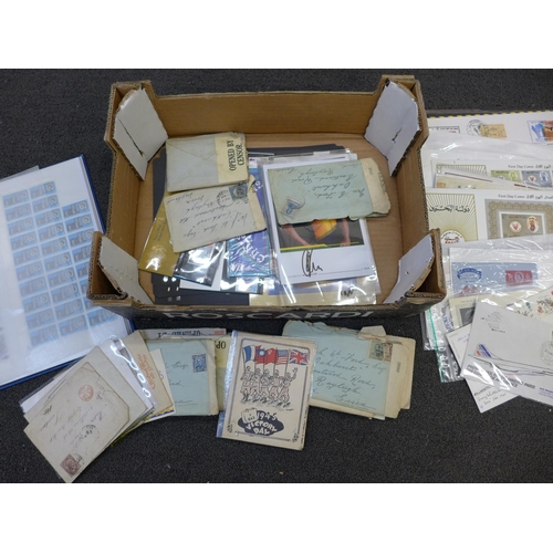 724 - Postage ephemera, albums of stamps, etc.