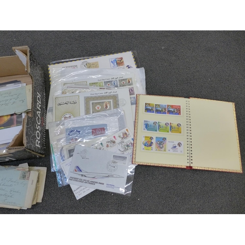 724 - Postage ephemera, albums of stamps, etc.