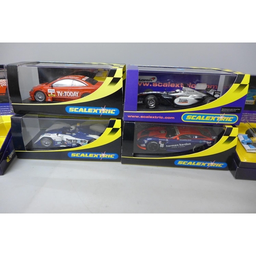 758 - Six Scalextric cars, two limited edition