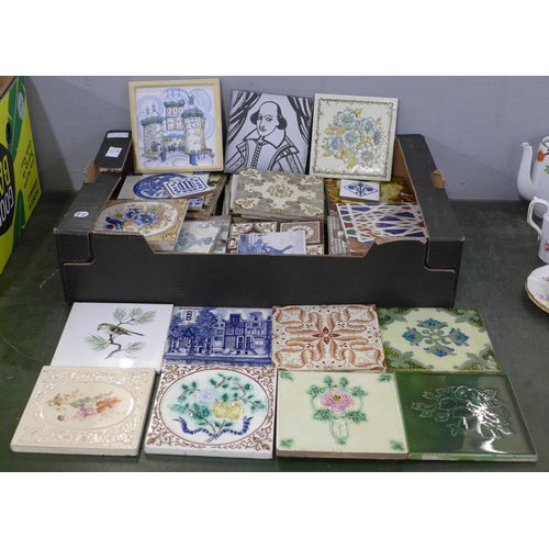 763 - A collection of antique and other fireplace tiles  **PLEASE NOTE THIS LOT IS NOT ELIGIBLE FOR POSTIN... 