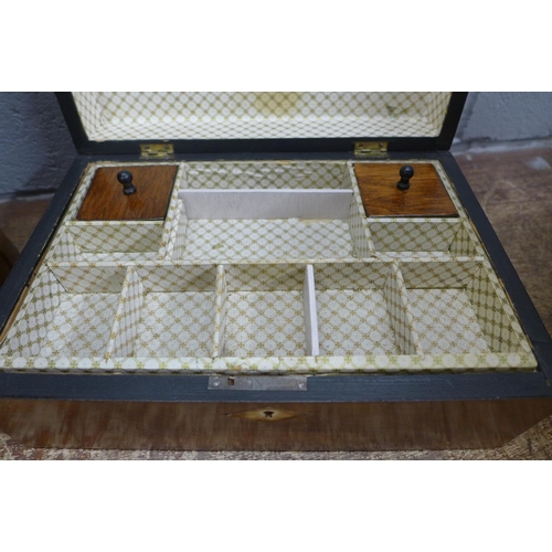 794 - A Victorian inlaid walnut lady's jewellery box