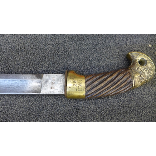 798 - A Cossack 1927 Shaska pattern sword, dated 1934 and Mosin-Nagart 1891/30 bayonet