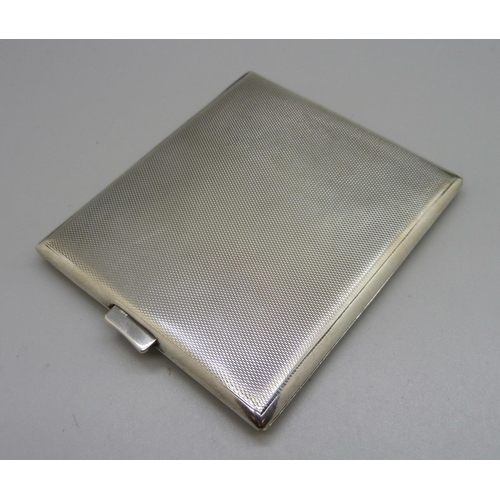 824 - A silver cigarette case, 130g, 81mm x 93mm