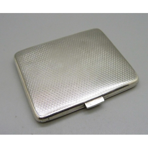 825 - A silver cigarette case, 93g, 68mm x 83mm