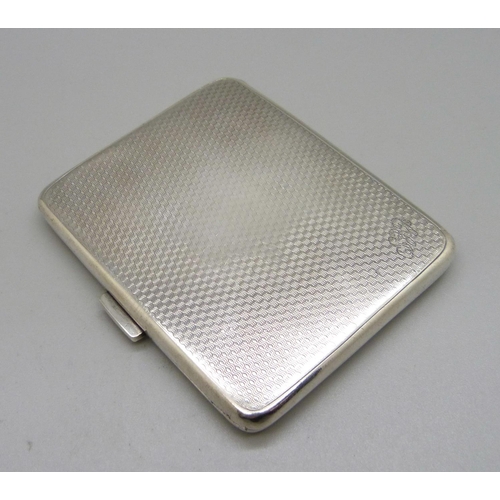 825 - A silver cigarette case, 93g, 68mm x 83mm