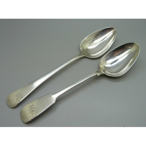 833 - Two silver spoons, London 1803 and 1833, 152g