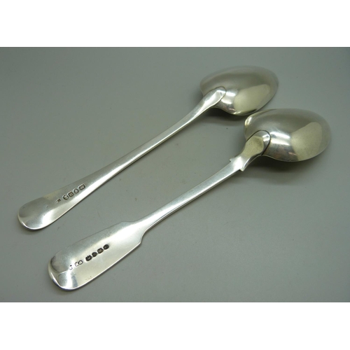 833 - Two silver spoons, London 1803 and 1833, 152g