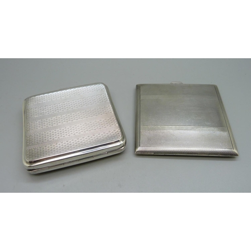 837 - Two silver cigarette cases, 221g