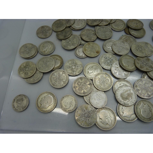 863 - A collection of 1920 to 1946 silver coins, 697g