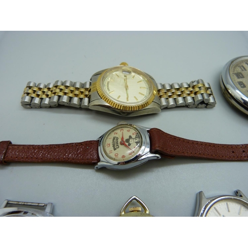 889 - Watches including a Timex Hopalong Cassidy wristwatch