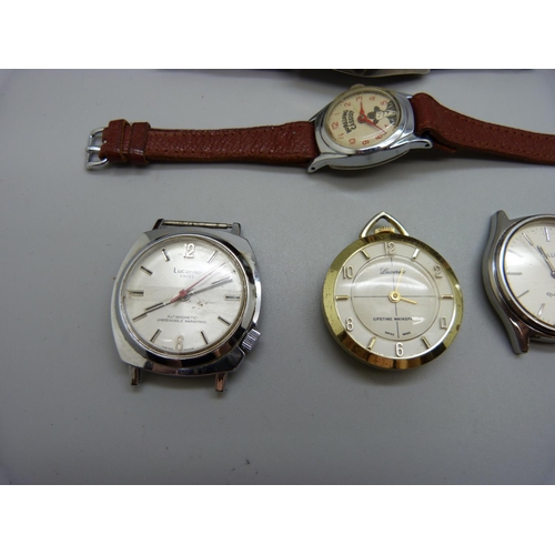 889 - Watches including a Timex Hopalong Cassidy wristwatch