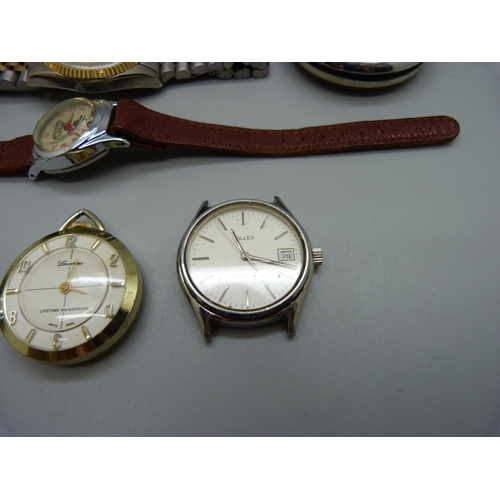 889 - Watches including a Timex Hopalong Cassidy wristwatch