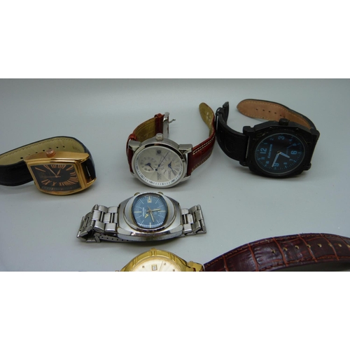 894 - Five modern designer wristwatches including Diamond & Co. and a Memostar wristwatch