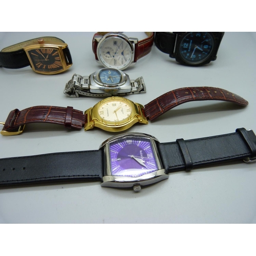 894 - Five modern designer wristwatches including Diamond & Co. and a Memostar wristwatch