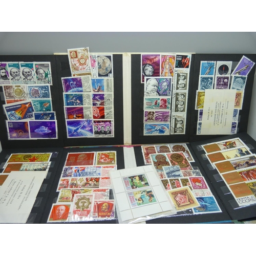 914 - A collection of stamps,  mainly Soviet era Russian stamps