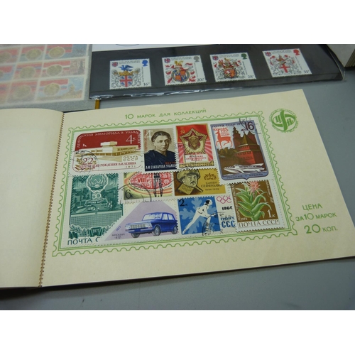 914 - A collection of stamps,  mainly Soviet era Russian stamps