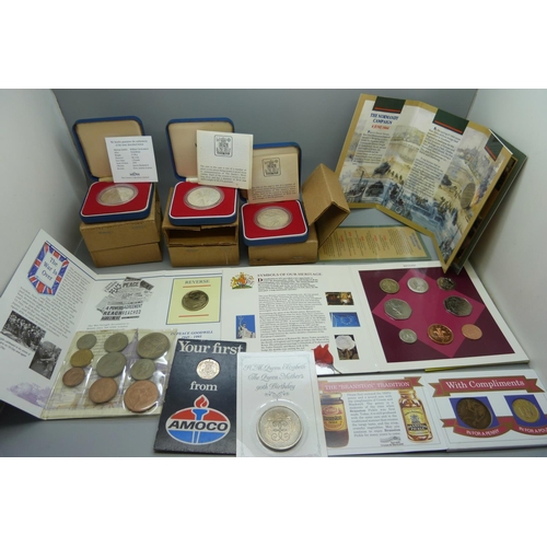 918 - A collection of commemorative crowns and five British decimal coin sets