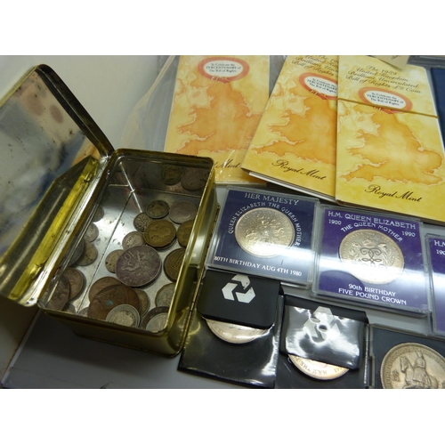 920 - A collection of coins; four Royal Mint 1989 UK £2 commemorative coins, crowns, twenty three £2 coins... 