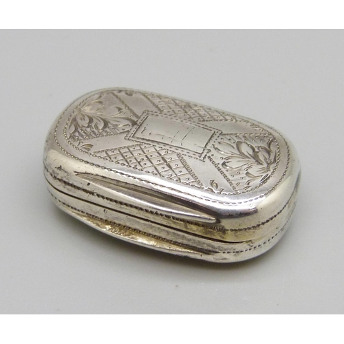 942 - A George III silver vinaigrette, Birmingham 1818, Simpson & Son, 25mm