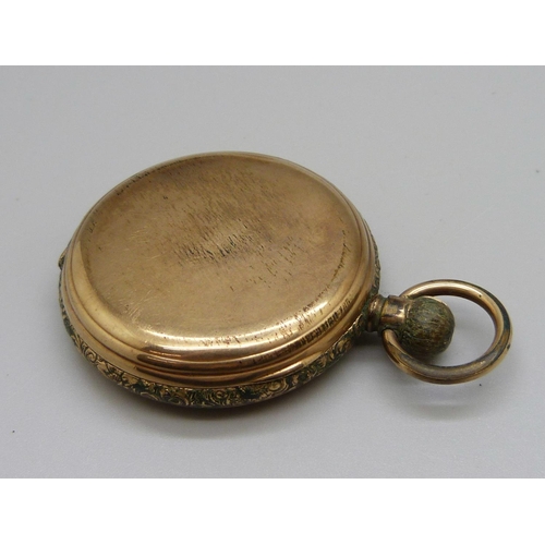 945 - A plated pocket watch, the dial marked Thos. Russell & Son, Liverpool