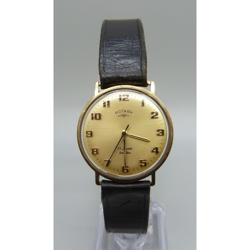 970 - A 9ct gold Rotary wristwatch, lacking crown