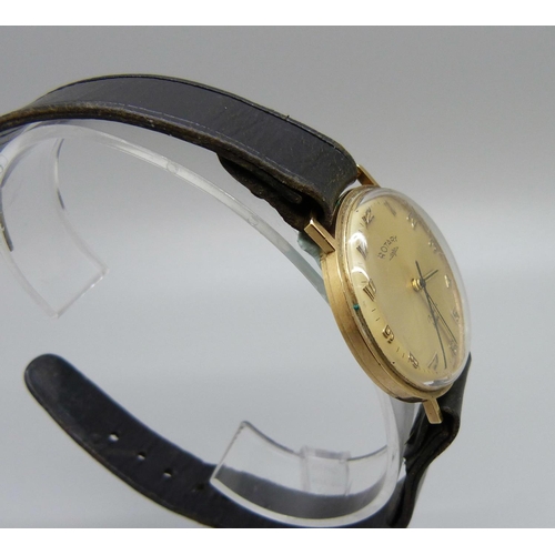 970 - A 9ct gold Rotary wristwatch, lacking crown