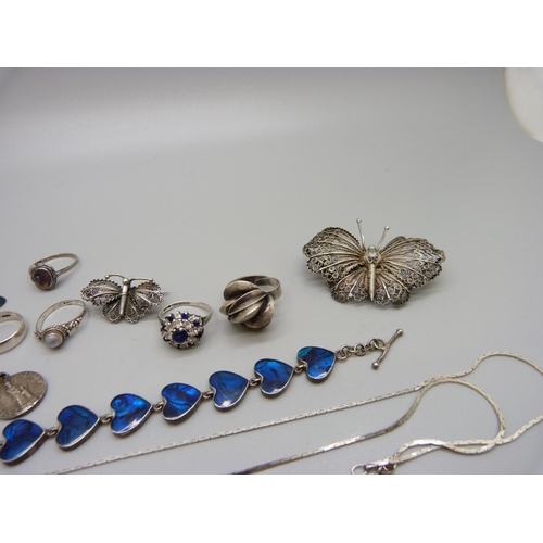 997 - Silver jewellery, etc.