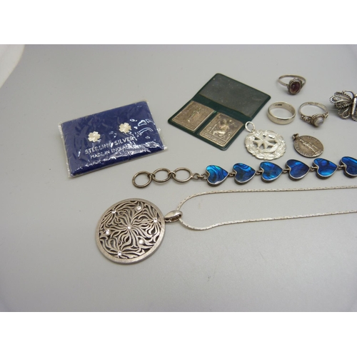 997 - Silver jewellery, etc.